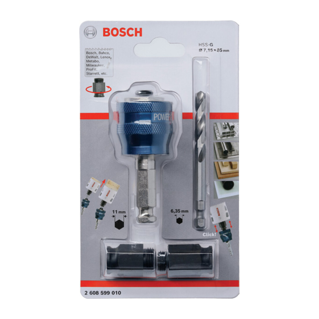 Adaptateur Bosch Power-Change à queue hexagonale de 9,5 mm (3/8")