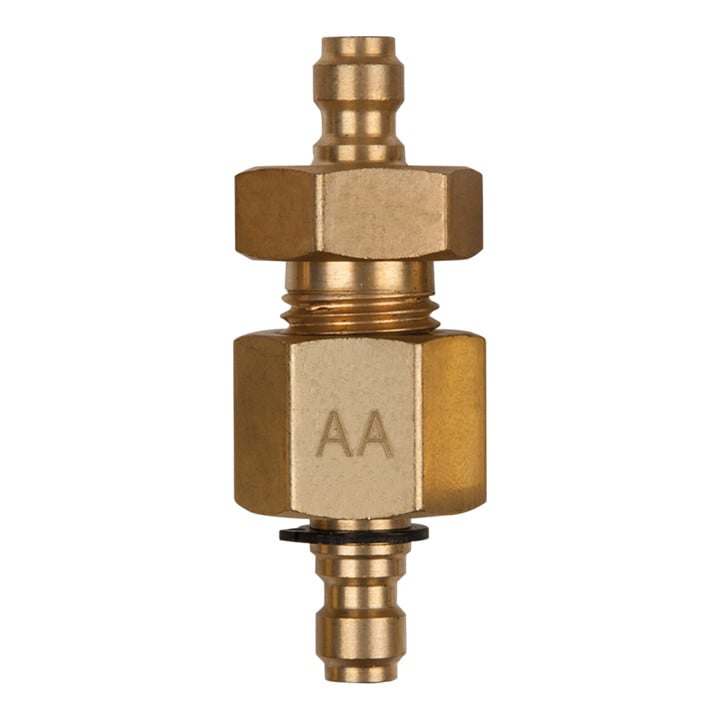 Adaptateur double KS Tools M14x1,5 femelle et mâle, filetage mâle et raccord de tuyau 3/8"'.
