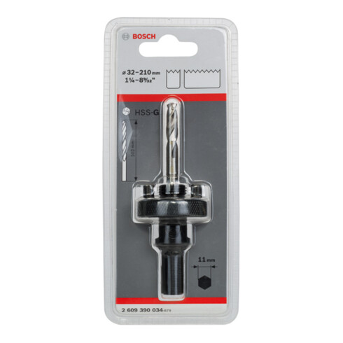 Adaptateur hexagonal Bosch 5/8" - 18 UNF 32 - 210 mm
