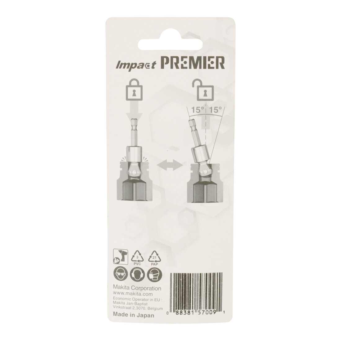 Adaptateur torsion Makita 1/2 pouce - 1/4 pouce