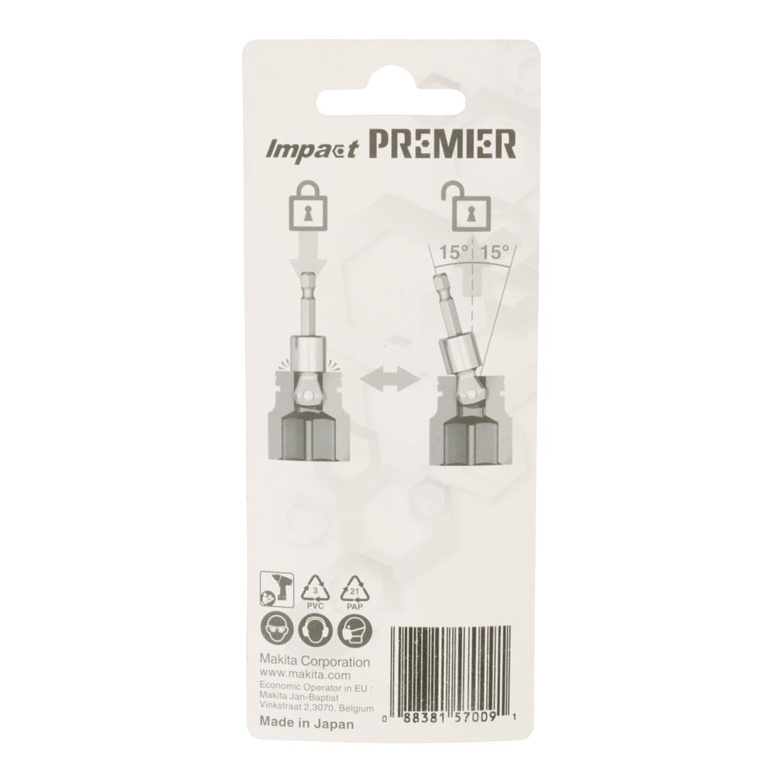 Adaptateur torsion Makita 1/2 pouce - 1/4 pouce