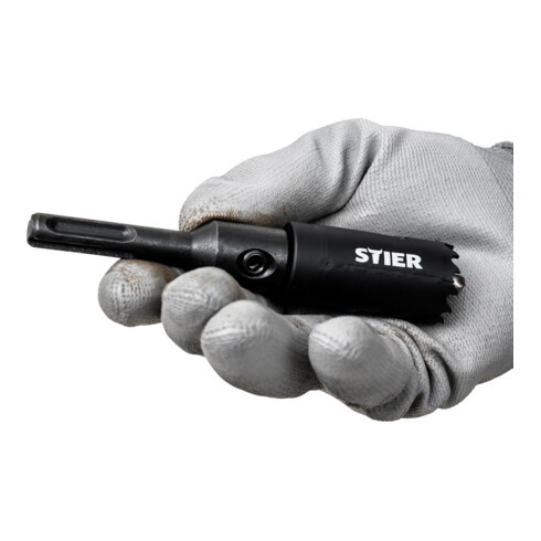 STIER Adattatore SDS Plus 1/2" 20 UNF per seghe a tazza 14-32 mm incl. chiave a brugola