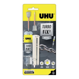 Adhésif de réparation UHU 2K Turbo Fix² métal liquide 10g métal-gris métallique