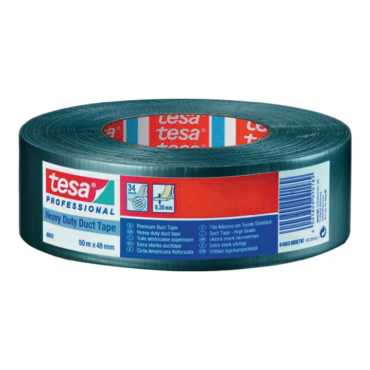 Adhésif toilé duct tape 4663 argent L. 50 m l. 48 mm Rouleau TESA