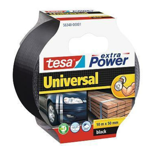 Adhésif toilé extra Power® 56348 noir L. 10 m l. 48 mm Rouleau TESA