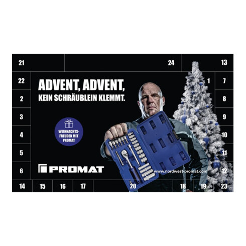 Adventskalender L.320mm B.210mm H.60mm 24 Einzelverpackungen PROMAT