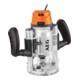 AEG 1400 W bovenfrees MF 1400 KE, invaldiepte 64 mm, incl. 5x geleidehulzen, 3x afzuigadapter, 2x spantangen (8/12 mm), 2x sleutels, parallelgeleider, ovale en ronde bodemplaat, spanvliegbeveiliging in gereedschapstas