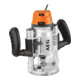 AEG 1400 W bovenfrees MF 1400 KE, invaldiepte 64 mm, incl. 5x geleidehulzen, 3x afzuigadapter, 2x spantangen (8/12 mm), 2x sleutels, parallelgeleider, ovale en ronde bodemplaat, spanvliegbeveiliging in gereedschapstas