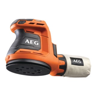 AEG Accu-excenterschuurmachine BEX18-125-0 18V Solo-versie incl. stofzak, schuurpapier in doos
