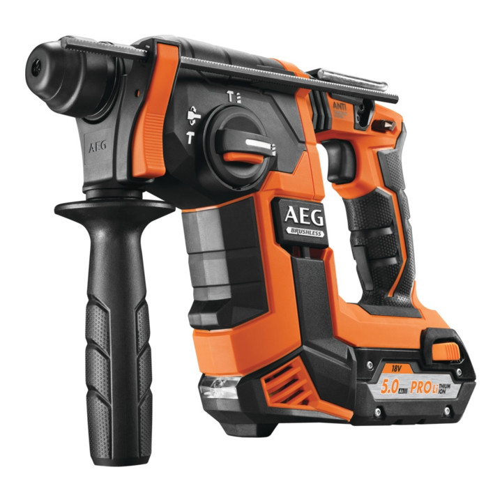 AEG Brushless accu-combihamer BBH18BL LI-502C Pro 18V incl. 2x 5,0 Ah accu en oplader in draagkoffer