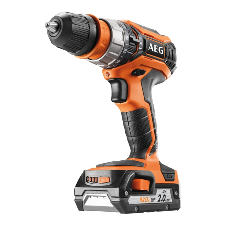 AEG compacte klopboormachine BSB18C2X LI-202C Pro 18V incl. 2x 2.0 Ah accu en oplader in draagtas
