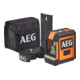 AEG Laser a linee incrociate CLG2-20B, 20 m, verde, con borsa, 2x batterie AA, supporto a parete (magnetico), cinghia in velcro-1