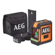 AEG Laser a linee incrociate CLG2-20B, 20 m, verde, con borsa, 2x batterie AA, supporto a parete (magnetico), cinghia in velcro