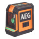 AEG Laser a linee incrociate CLG2-20B, 20 m, verde, con borsa, 2x batterie AA, supporto a parete (magnetico), cinghia in velcro-4