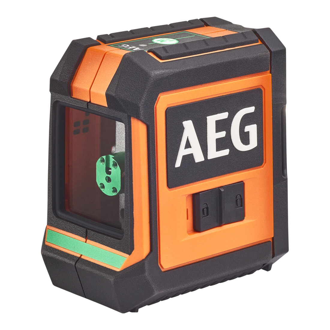 AEG Laser a linee incrociate CLG2-20B, 20 m, verde, con borsa, 2x batterie AA, supporto a parete (magnetico), cinghia in velcro