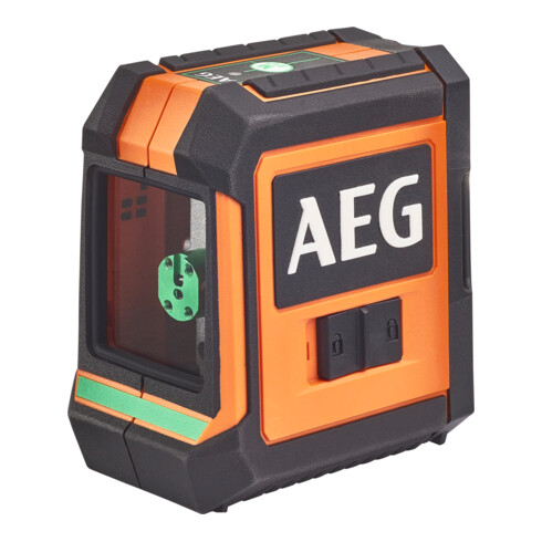 AEG Laser a linee incrociate CLG2-20K, 20 m, verde, con borsa, 2x batterie AA, supporto a parete (magnetico), piastra di puntamento laser, cinghia in velcro