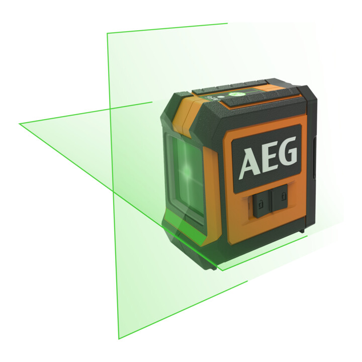 AEG Cross line laser CLG2-20K, 20 m, vert, sac inclus, 2x piles AA, support mural (magnétique), plaque de cible laser, bande velcro