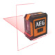AEG Laser a linee incrociate CLR2-15B, 15 m, rosso, con borsa, 2x batterie AA, supporto a parete (magnetico), cinghia in velcro-4