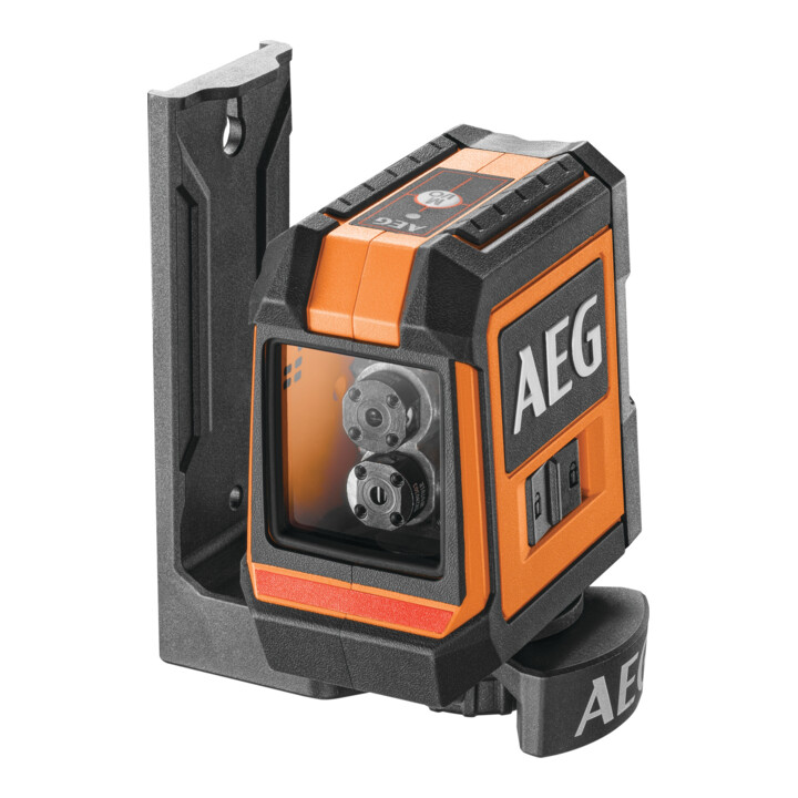 AEG Cross line laser CLR2-15B, 15 m, rouge, sac inclus, 2x piles AA, support mural (magnétique), bande velcro