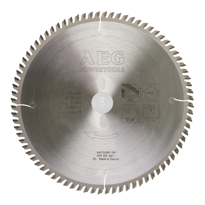 AEG HM-zaagbladØ 254x30 mm, Diameter / aantal tanden: 254/Z80