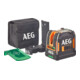 AEG Kreuzlinienlaser CLG3-30K, 30 m, grün, inkl. Tasche, 3x AA Batterien, Wandhalterung (magnetisch), Laser-Zieltafel, Klettband-1