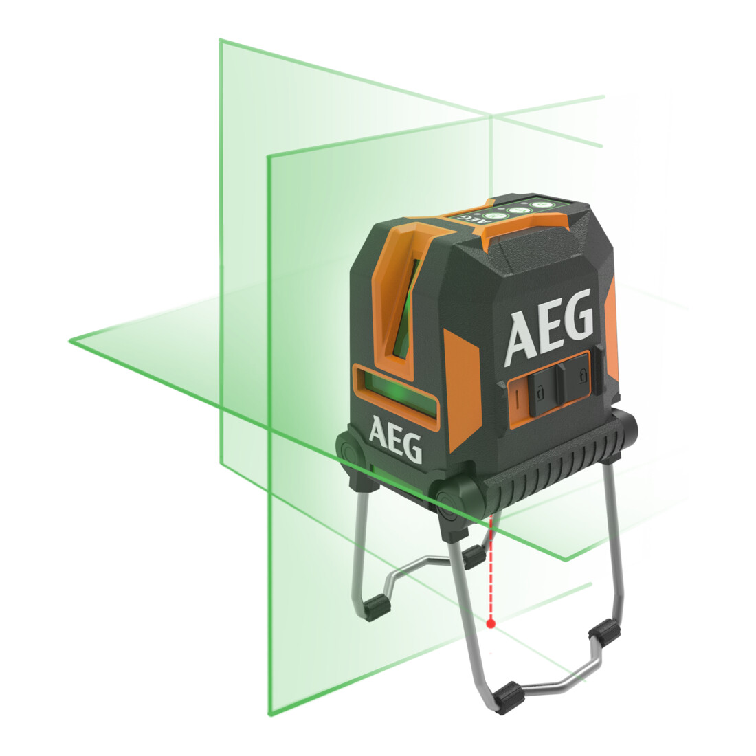 AEG kruislijnlaser CLG3-30K, 30 m, groen, incl. tas, 3x AA batterijen, muurbevestiging (magnetisch), laserrichtplaat, klittenband
