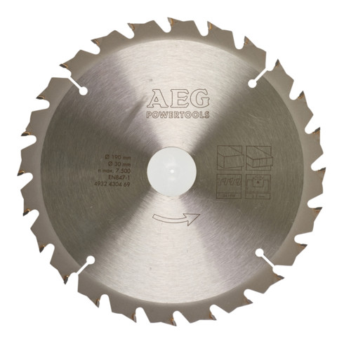 AEG Lama per sega circolare legno per seghe circolari manuali 190/30 mm Z24