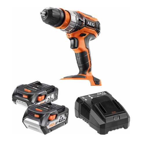AEG Trapano avvitatore a percussione a batteria BSB18C2XLI-X02C 18V, 1x batteria PRO 18V/2,0Ah, 1x batteria PRO 18V/4,0Ah, caricabatterie e valigetta