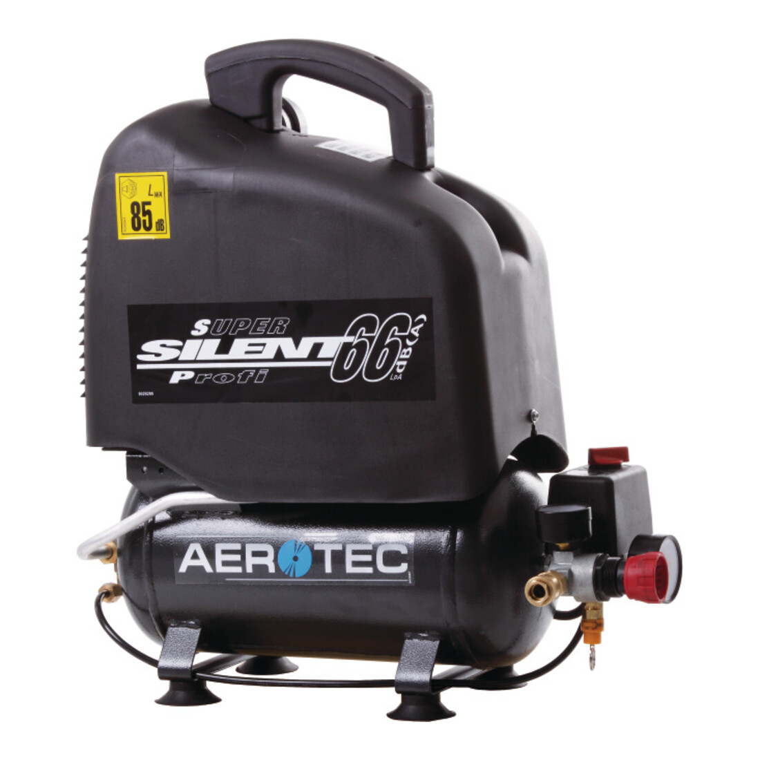 Aerotec compressor Vento Silent 6, 110L/90L/6L/8bar/0,7kW/draagbaar/230V