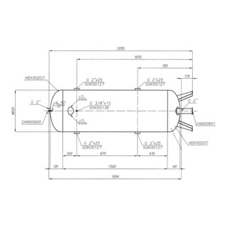 AEROTEC Druckluftbehälter 500 L stehend 15 bar gepulvert CE ohne Anbausatz