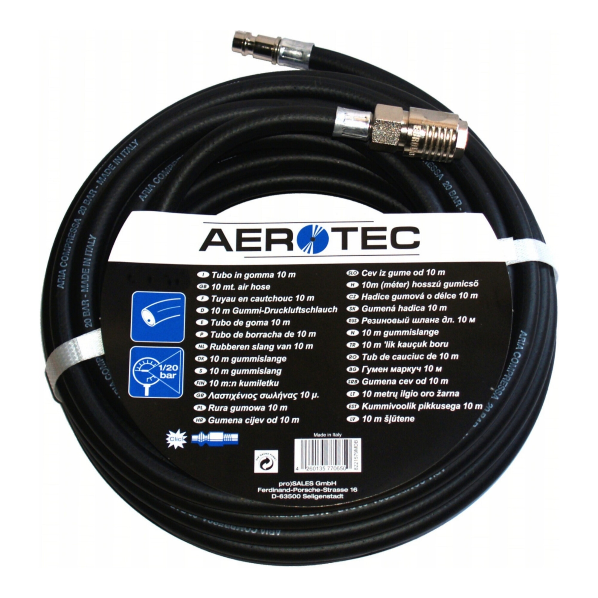 Aerotec Druckluftschlauch Innen-D.9mm L.10m