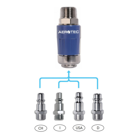 Aerotec Giunto antifortunistico EASY SAVE PRO filettatura esterna