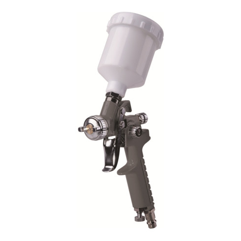 Aerotec verf spuitpistool samengeperste lucht Mini HVLP mondstuk 0.8 + 0.5mm / kunststof stroom beker