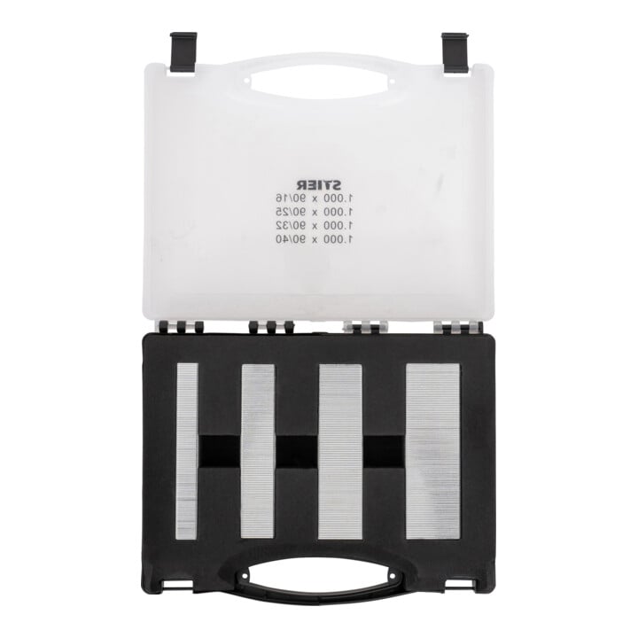 Set STIER Agrafeuse électrique combinée TK-18 230 V + Agrafes type 90 16-40 mm