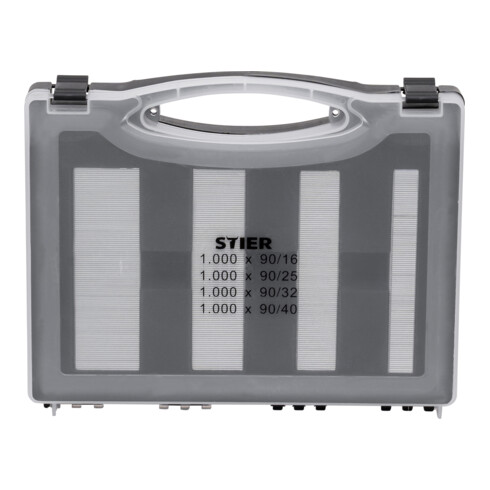 Agrafes STIER type 90 en coffret, 16 - 40 mm