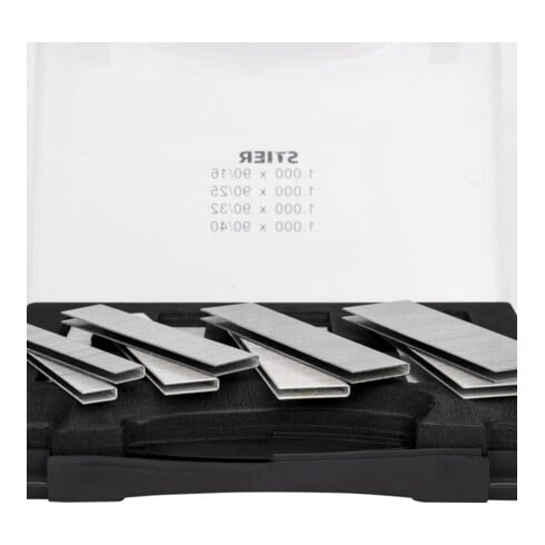 Agrafes STIER type 90 en coffret, 16 - 40 mm