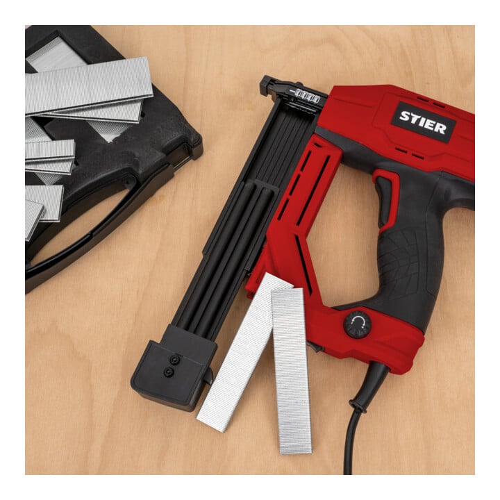 Agrafeuse combinée électrique STIER TK-18 230 V avec 400 clous et agrafes
