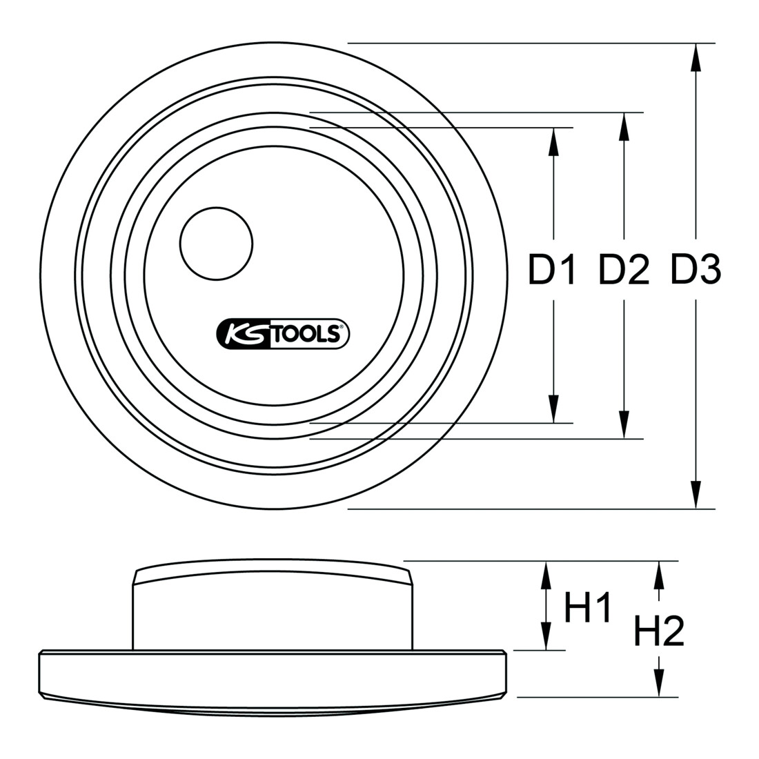 Aide au montage palier à roue pour DAF Ø 73,5x81,5x137,5 mm KS Tools