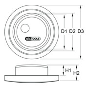 Aide montage palier à roue pour Volvo, essieu relevable, Ø51 mm KS Tools-3