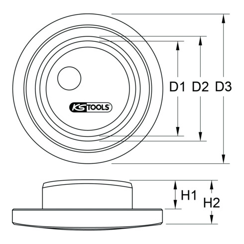 Aide montage palier à roue pour Volvo, essieu relevable, Ø51 mm KS Tools