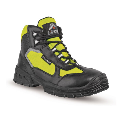 Aimont Sicherheitsstiefel Angel Gr.45 schwarz/grün Leder S3 SRC EN20345