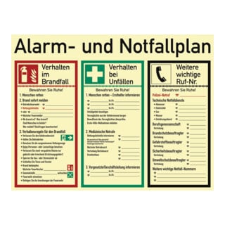 Alarm-/Notfallplan ASR A1.3/DIN EN ISO 7010/DIN 67510 L620xB480mm Ku.