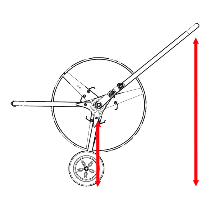 ALBA-KRAPF Chariot de tuyau 3/4" Pro SL : 50m, galvanisé à chaud