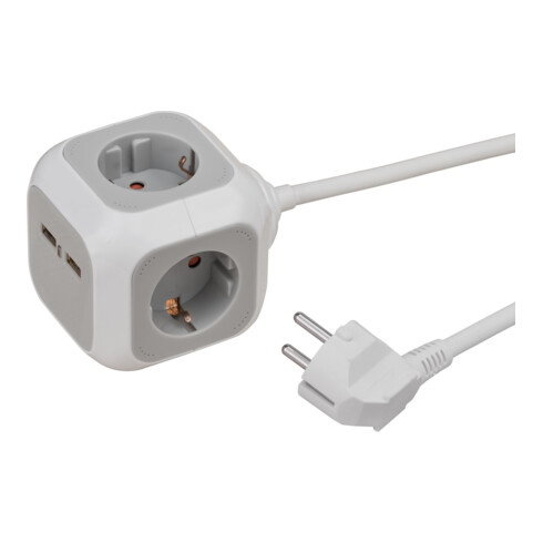 ALEA-Power USB-Charger Steckdosenwürfel 4-fach, 1,4m H05VV-F 3G1,5