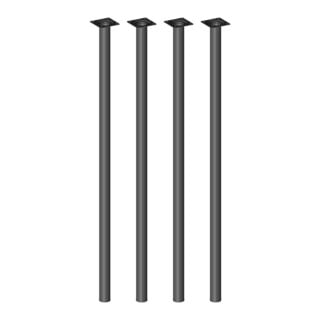 alfer Aluminium Unterbau-Möbelfuß BURGUND Ø 30 x 800mm schwarz pulverbeschichtet