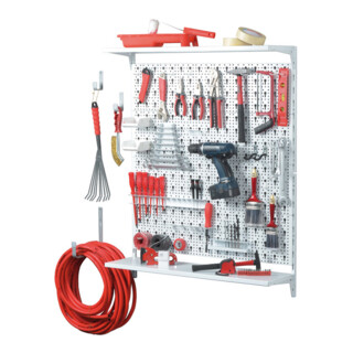 alfer aluminium Wandschiene Organizer 3 500mm weiß einreihig