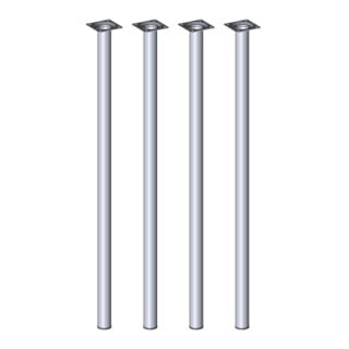 alfer Pied de meuble en aluminium BURGUND Ø 30 x 700 mm argent chromé