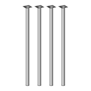 alfer Pied de meuble sous-meuble BURGUND Ø 30 x 700 mm aluminium blanc poudré