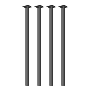 alfer Unterbau-Möbelfuß BURGUND Ø 30 x 700mm schwarz pulverbeschichtet