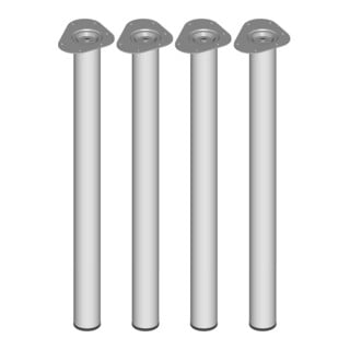 alfer Unterbau-Möbelfuß TOSKANA Ø 60 x 700mm weißaluminium pulverbeschichtet